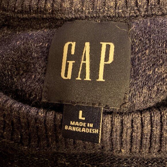 GAP Sweater Mens Medium Blue Cotton Slub Crewneck Raglan Pullover Knit 2022 - Picture 6 of 8